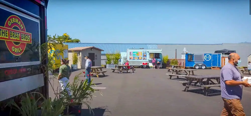 Food Court with Food Trucks in Tillamook, Oregon