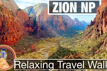 view from Angels Landing Approach Trail in Zion National Park