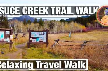 Trailhead at Suce Creek in Montana for our virtual treadmill nature trail walk