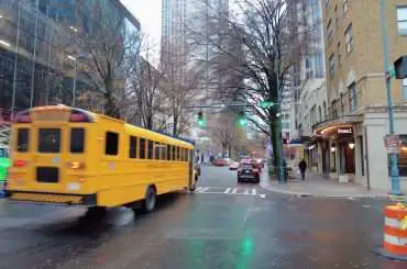 Rainy morning in downtown Charlotte, North Carolina