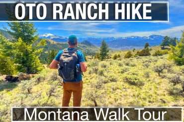 View from the trail above the historic OTO ranch in Paradise Valley, Montana