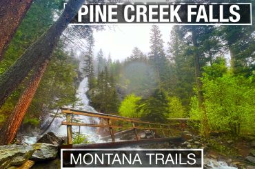 Pine Creek Falls and bridge on a rainy day for our treadmill walking scenery