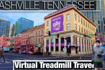 Downtown Nashville Tennessee on a morning treadmill entertainment walking tour