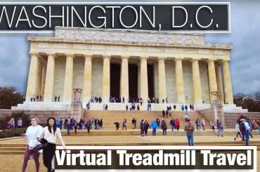 The front of Lincoln Memorial on the National Mall in Washington DC for our Virtual Treadmill Walking tour