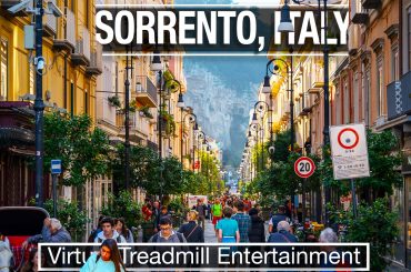 Pedestrian walking area in the center of Sorrento with tourist crowds