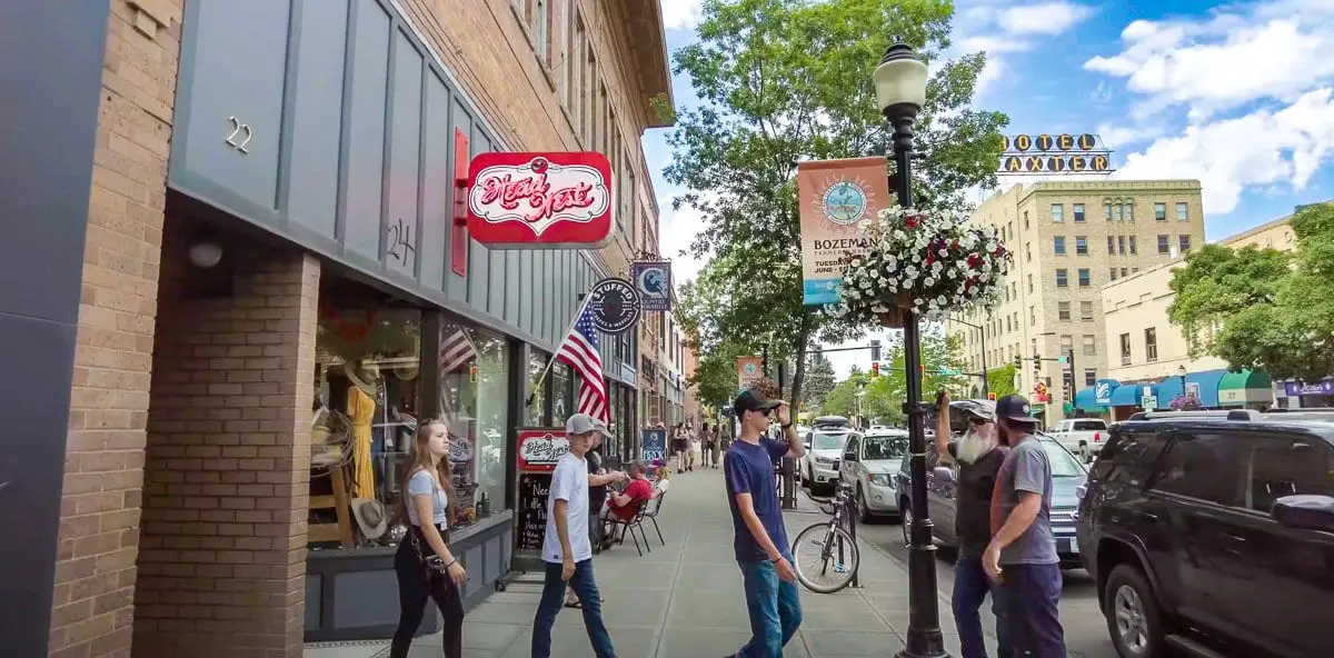 Summer day in Downtown Bozeman, Montana