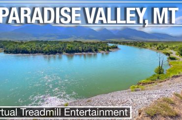 view of the Yellowstone river and Paradise Valley in summer