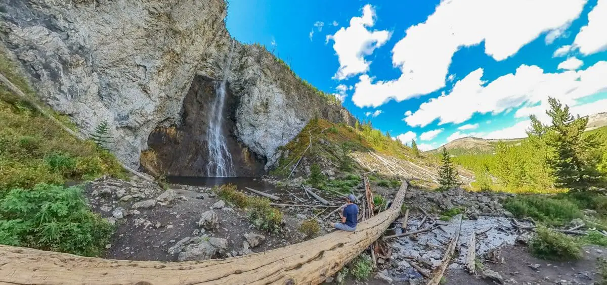 View of Fairy Falls in Yellowstone National Park