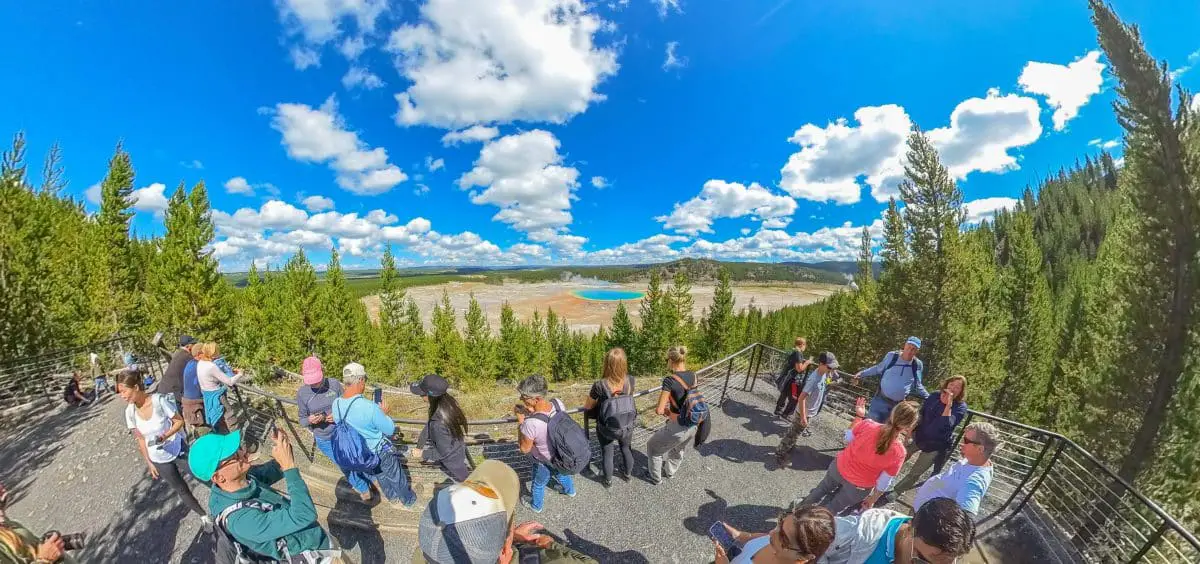 View of Grand Prismatic Springs from the overlook