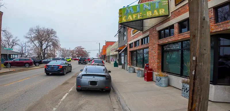 Old Neon sign for the Mint restaurant during virtual walking tour