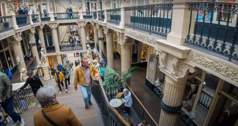 Steps in Passage Pommeraye, historic shopping arcade in Nantes on our virtual walking tour