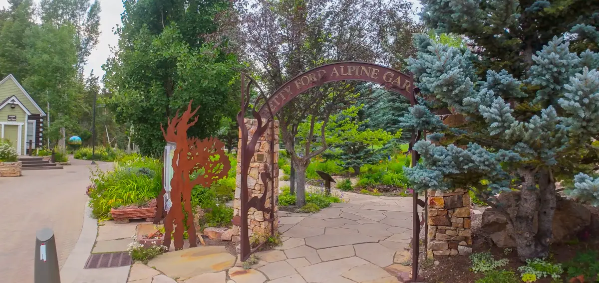 Entrance to Betty Ford Botanical Garden in our Vail, CO virtual walk