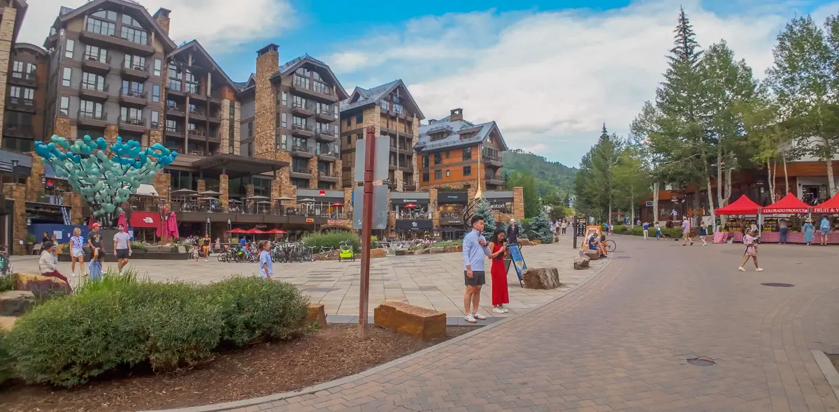 Vail Village and Solaris Plaza during our virtual walk for treadmill