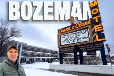 Virtual Walk thumbnail for Bozeman in Snow showing Lewis and Clark Motel