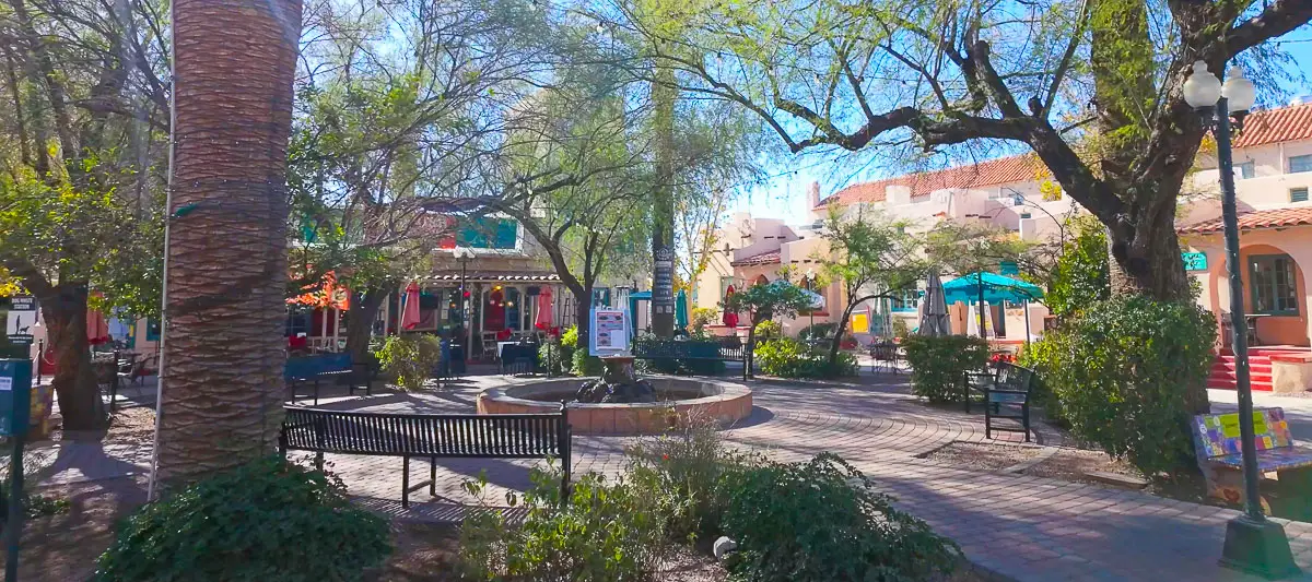 Commercial area just outside of campus on our virtual walking tour